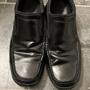 Very comfortable used leather Cole Haan Nike Air C04434 Black Loafers